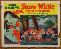 b834 SNOW WHITE & THE SEVEN DWARFS movie lobby card #8 R51 all dwarfs!