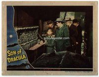 b836 SON OF DRACULA movie lobby card '43 Universal, girl in casket!