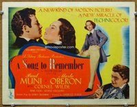b126 SONG TO REMEMBER title movie lobby card '45 Cornel Wilde as Chopin!