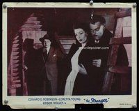 b853 STRANGER movie lobby card R50s Orson Welles, Robinson, Young