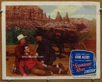 b863 STRAWBERRY ROAN movie lobby card #8 '47 Gene Autry in white hat!