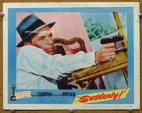 b865 SUDDENLY movie lobby card #2 '54 close up of killer Sinatra!