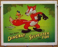 b876 TERRY-TOON movie lobby card #7 '46 Dingbat & Sylvester the Fox!