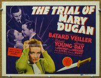 b135 TRIAL OF MARY DUGAN title movie lobby card '41 Laraine Day, Young
