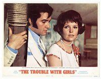 b905 TROUBLE WITH GIRLS movie lobby card #4 '69 great Elvis close up!