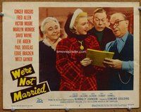 b930 WE'RE NOT MARRIED movie lobby card #3 '52 Ginger Rogers, Allen