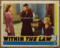 b956 WITHIN THE LAW movie lobby card '39 three decked out ladies!