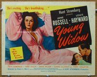 b146 YOUNG WIDOW title movie lobby card '46 Jane Russell, Louis Hayward