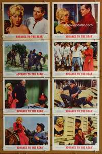 c055 ADVANCE TO THE REAR 8 movie lobby cards '64 Glenn Ford, Stevens