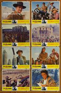 c063 ALAMO 8 movie lobby cards R67 John Wayne, Richard Widmark