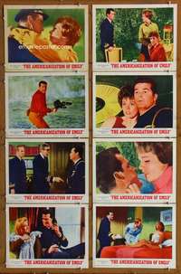c075 AMERICANIZATION OF EMILY 8 movie lobby cards '64 Garner, Andrews