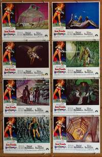 c101 BARBARELLA 8 movie lobby cards '68 Jane Fonda, Roger Vadim