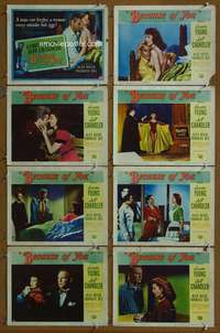 c113 BECAUSE OF YOU 8 movie lobby cards '52 Loretta Young, Chandler