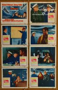 c115 BEDFORD INCIDENT 8 movie lobby cards '65 Widmark, Sidney Poitier