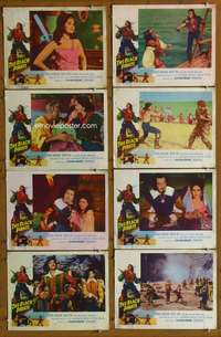 c137 BLACK PIRATE 8 movie lobby cards '62 Ricardo Montalban, Price