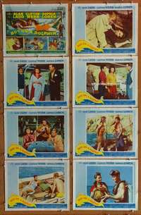 c157 BOY ON A DOLPHIN 8 movie lobby cards '57 Alan Ladd, Sophia Loren