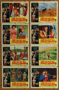 c158 BOY TEN FEET TALL 8 movie lobby cards '65 Edward G. Robinson