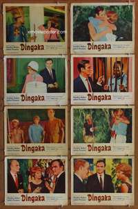 c271 DINGAKA 8 movie lobby cards '65 Jamie Uys, wild African tribe!