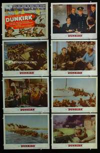 c289 DUNKIRK 8 movie lobby cards '58 Richard Attenborough, John Mills