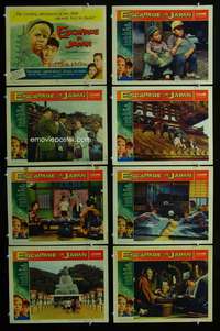 c297 ESCAPADE IN JAPAN 8 movie lobby cards '57 Teresa Wright, Mitchell