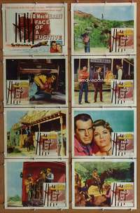 c306 FACE OF A FUGITIVE 8 movie lobby cards '59 Fred MacMurray, crime!