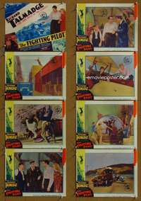 c320 FIGHTING PILOT 8 movie lobby cards '35 daredevil Richard Talmadge!