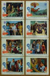 c326 FIVE WEEKS IN A BALLOON 8 movie lobby cards '64 Jules Verne