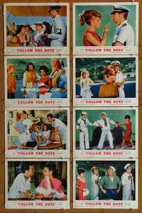 c333 FOLLOW THE BOYS 8 movie lobby cards '63 Connie Francis sings!