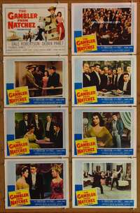 c354 GAMBLER FROM NATCHEZ 8 movie lobby cards '54 Dale Robertson, Paget