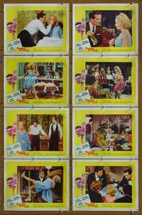 c371 GOODBYE CHARLIE 8 movie lobby cards '64 Tony Curtis, Deb Reynolds