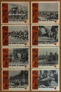 c386 GUNS OF AUGUST 8 movie lobby cards '64 World War I documentary!