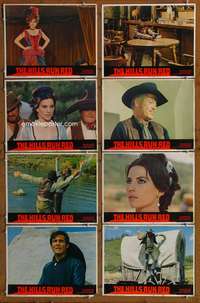 c419 HILLS RUN RED 8 movie lobby cards '67 spaghetti western!