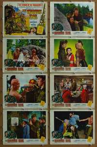 c458 IROQUOIS TRAIL 8 movie lobby cards '50 Montgomery, Native Americans