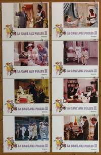 c492 LA CAGE AUX FOLLES 2 8 int'l movie lobby cards '81 Michel Serrault
