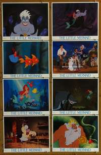 c513 LITTLE MERMAID 8 movie lobby cards '89 Disney underwater cartoon!