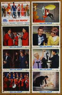 c585 NEVER A DULL MOMENT 8 movie lobby cards '68 Disney, Dick Van Dyke