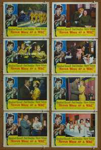 c587 NEVER WAVE AT A WAC 8 movie lobby cards '53 Rosalind Russell