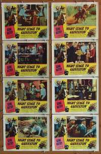 c591 NIGHT STAGE TO GALVESTON 8 movie lobby cards '52 Gene Autry