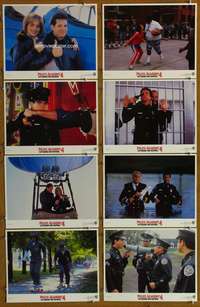 c633 POLICE ACADEMY 4 8 movie lobby cards '87 Guttenberg, Sharon Stone