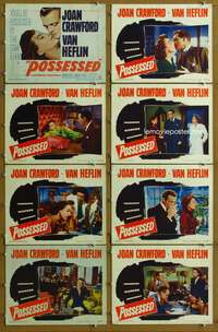c634 POSSESSED 8 movie lobby cards '47 Joan Crawford, Van Heflin