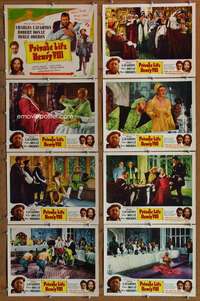c636 PRIVATE LIFE OF HENRY VIII 8 movie lobby cards R43 Laughton