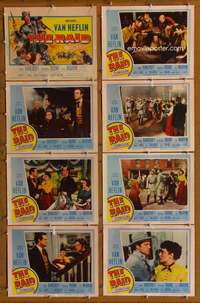 c645 RAID 8 movie lobby cards '54 Van Heflin, Anne Bancroft, Civil War