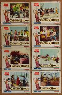 c736 SON OF CAPTAIN BLOOD 8 movie lobby cards '63 Sean Flynn, pirates!