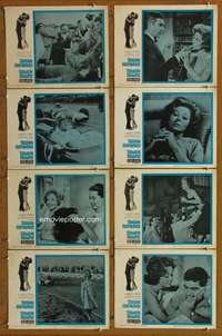 c755 STOLEN HOURS 8 movie lobby cards '63 she uses men like pep pills!