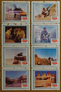 c822 TOBRUK 8 movie lobby cards '67 Rock Hudson, George Peppard, WWII
