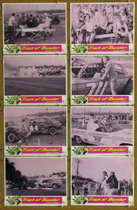 c830 TRACK OF THUNDER 8 movie lobby cards '67 cool stock car racers!