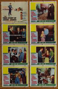 c834 TRUE STORY OF JESSE JAMES 8 movie lobby cards '57 Nicholas Ray