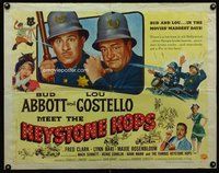 d375 ABBOTT & COSTELLO MEET THE KEYSTONE KOPS half-sheet movie poster '55