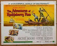 d377 ADVENTURES OF HUCKLEBERRY FINN #2 half-sheet movie poster '60 Twain