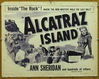 d383 ALCATRAZ ISLAND half-sheet movie poster R50 very sexy Ann Sheridan!